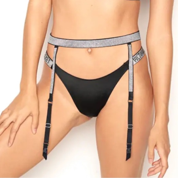 Victoria’s Secret Very Sexy Swarovski Crystal Rhinestone Garter Belt Sz M/L - Picture 1 of 11